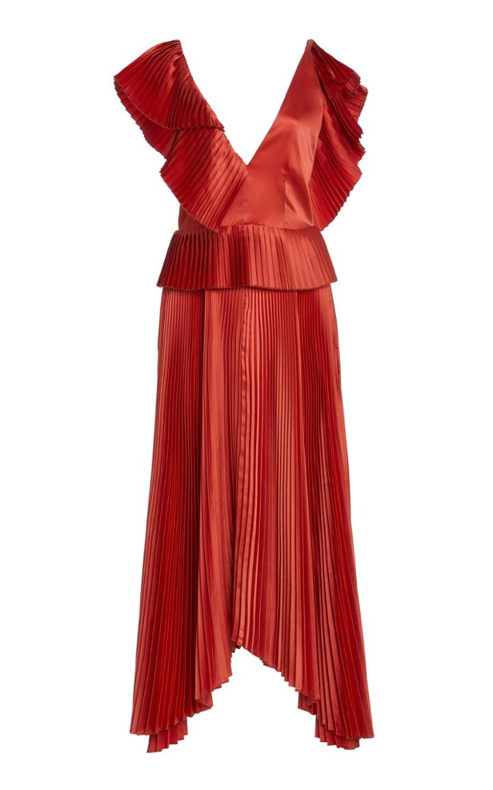 Amur Liliana Plisse Peplum Dress