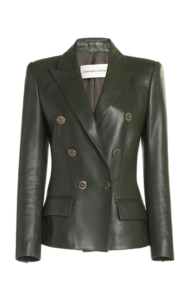 Moda Operandi Alexandre Vauthier Leather Double-breasted Blazer