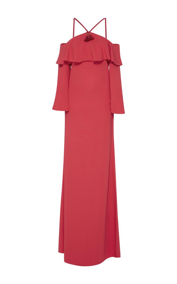 Roberto Cavalli Off The Shoulder Stretch-cady Gown