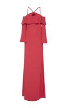 Roberto Cavalli Off The Shoulder Stretch-cady Gown