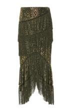 Anna Sui Foiled Diamond Fringe Skirt