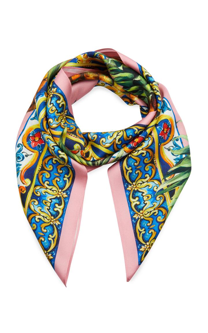 Moda Operandi Dolce & Gabbana Fruit-print Silk Twill Scarf