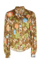 Peter Pilotto Printed Silk Button-front Top