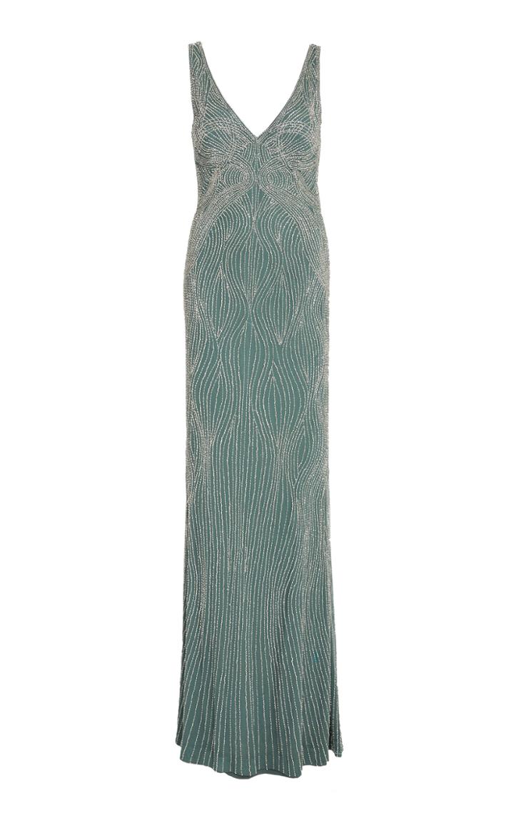 Moda Operandi Rachel Gilbert Arna Embelished Crepe De Chine Gown