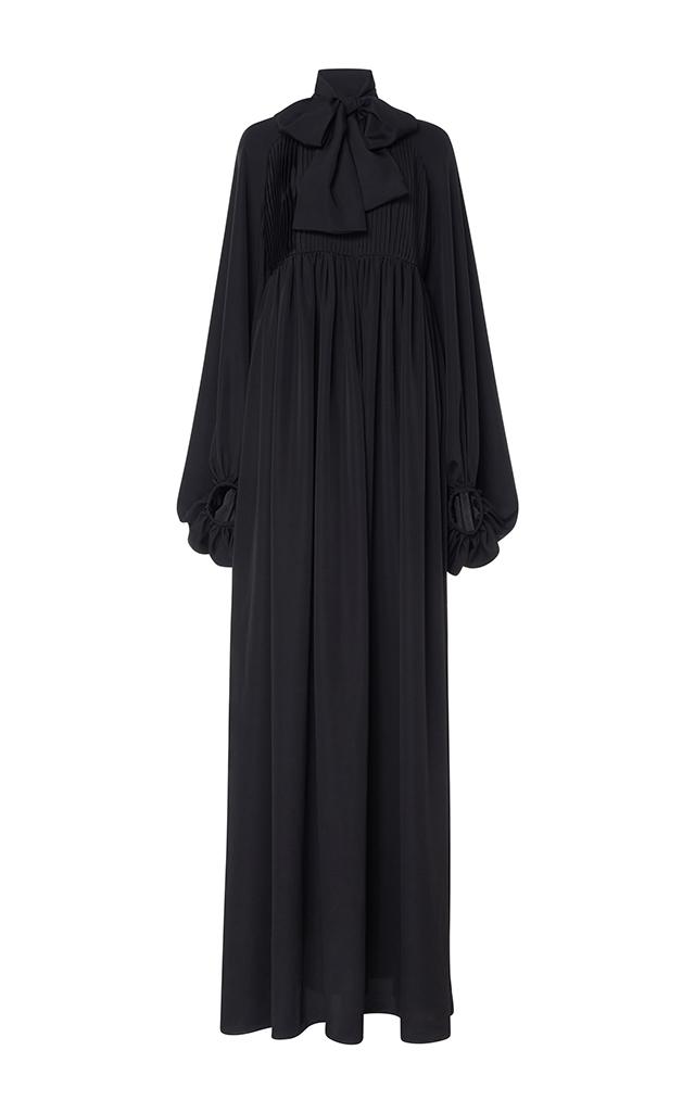 Stella Jean Balloon-sleeve Pleated Crepe Gown