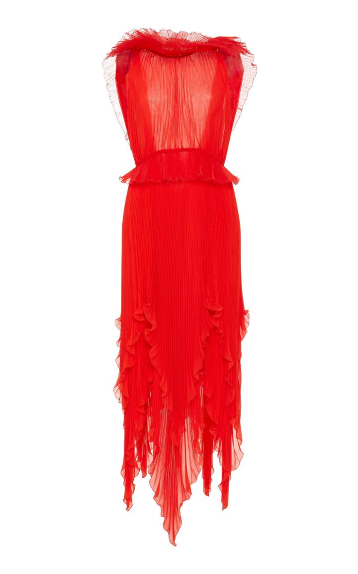 Givenchy Pleated Silk-georgette Midi Dress