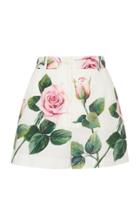 Dolce & Gabbana Floral-print Cotton-poplin Shorts Size: 36