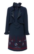 Anna Sui Ditzy Daze Embroidered Crepe Dress