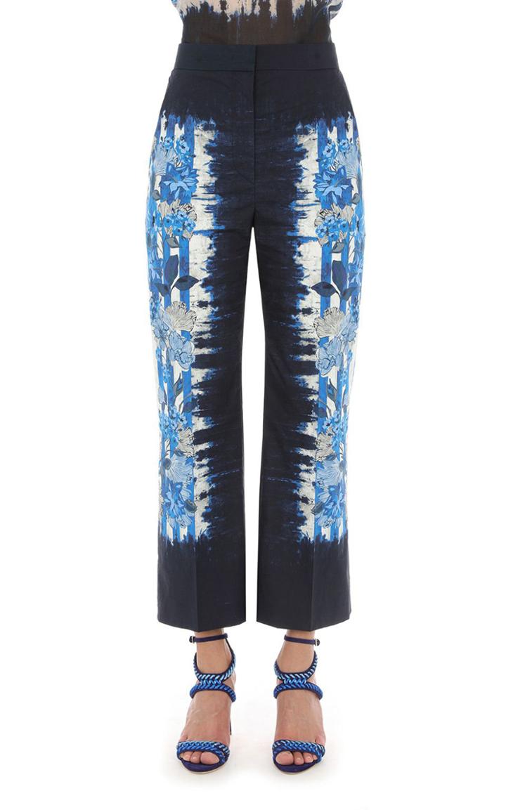 Moda Operandi Alberta Ferretti Printed Cotton Poplin Cropped Straight-leg Trousers