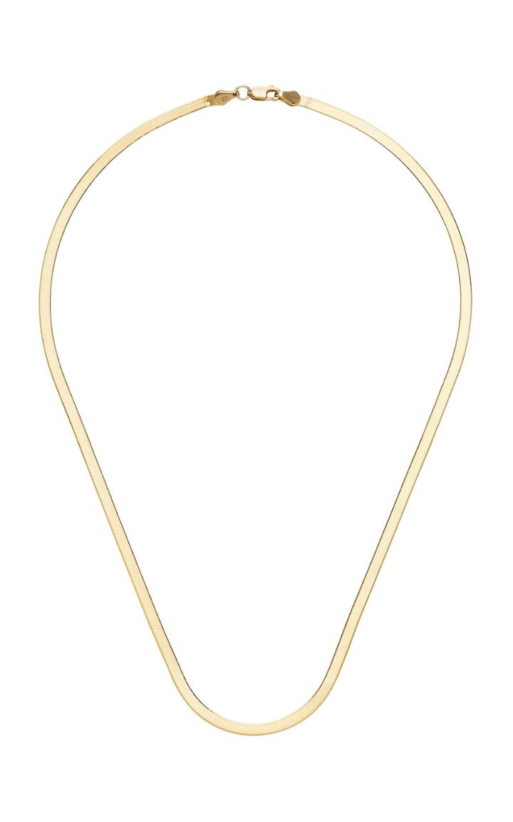 Ashley Zhang Small Herringbone 14k Gold Necklace