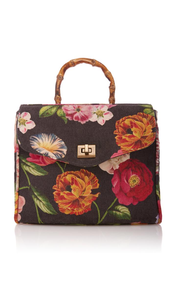 Glorinha Paranagua Flowers Velvet Rosita Bag