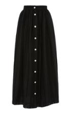 Mds Stripes Exclusive Button-front Cotton Midi Skirt
