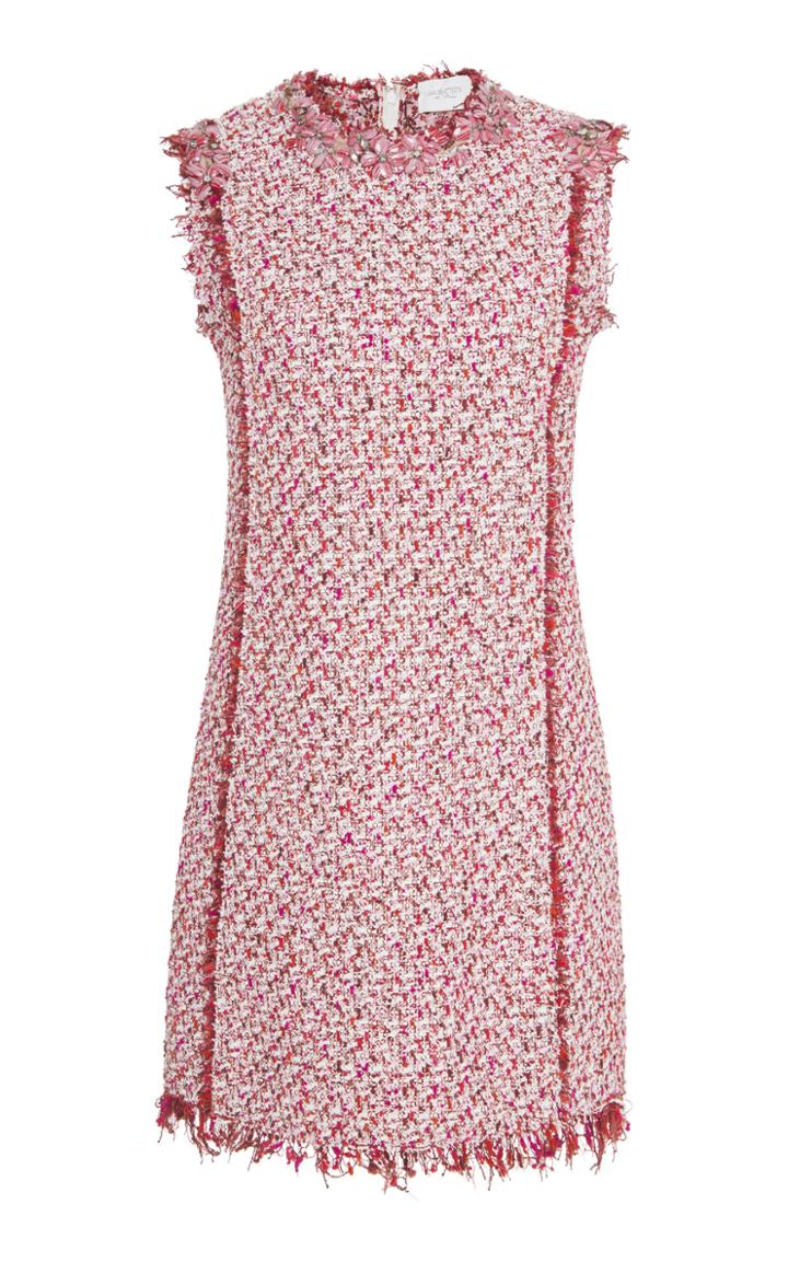 Giambattista Valli Floral-embellished Tweed Mini Dress