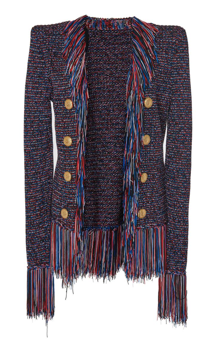 Balmain Fringe Knit Jacket