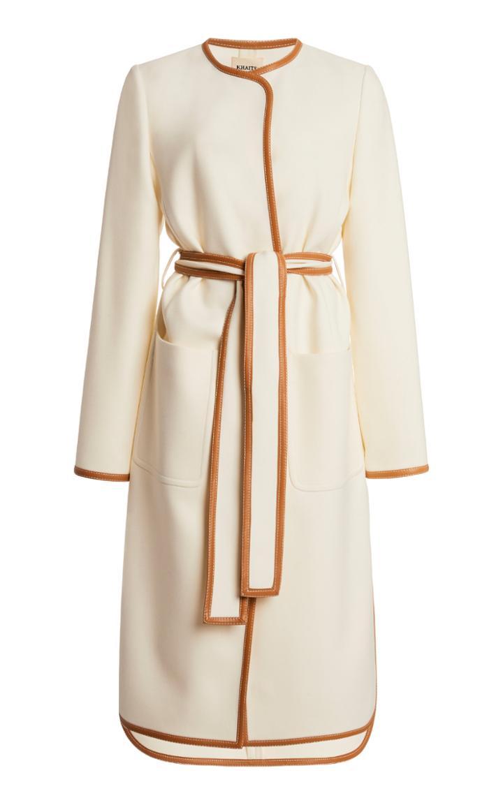Khaite Iman Collarless Wool-blend Coat
