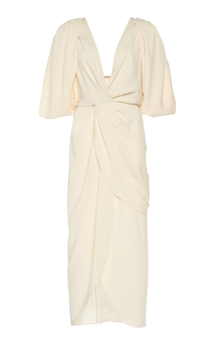 Johanna Ortiz Classic Meets Cuba Draped Crepe Midi Dress