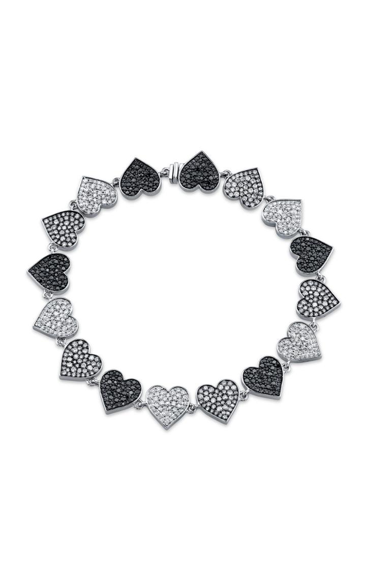 Sydney Evan Black And White Heart Link Bracelet