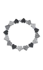 Sydney Evan Black And White Heart Link Bracelet