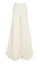 Monique Lhuillier Tulip Pleated Wide Leg Pants