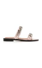 Givenchy Chain-trimmed Stamped Lizard Leather Sandals
