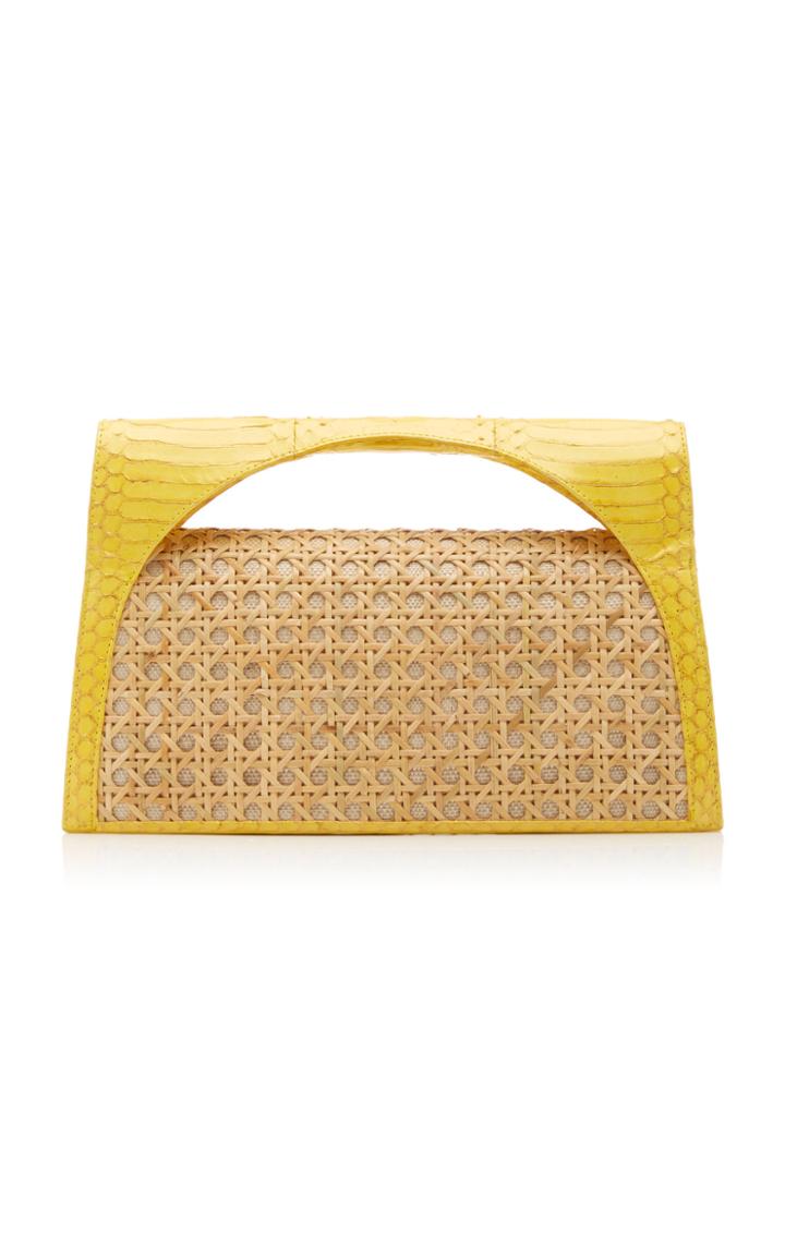 Moda Operandi Nancy Gonzalez Sammi Keyhole Contrast Elaphe Clutch