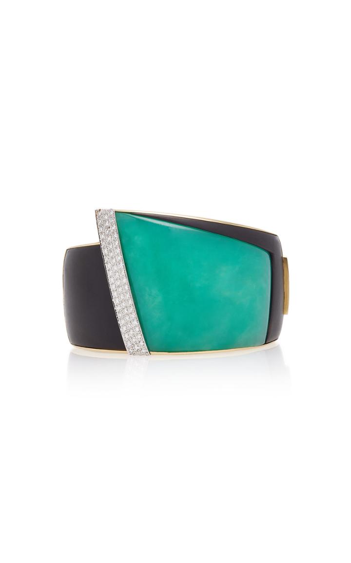 Fratelli Piccini African Wave 18k Gold Multi-stone Bracelet
