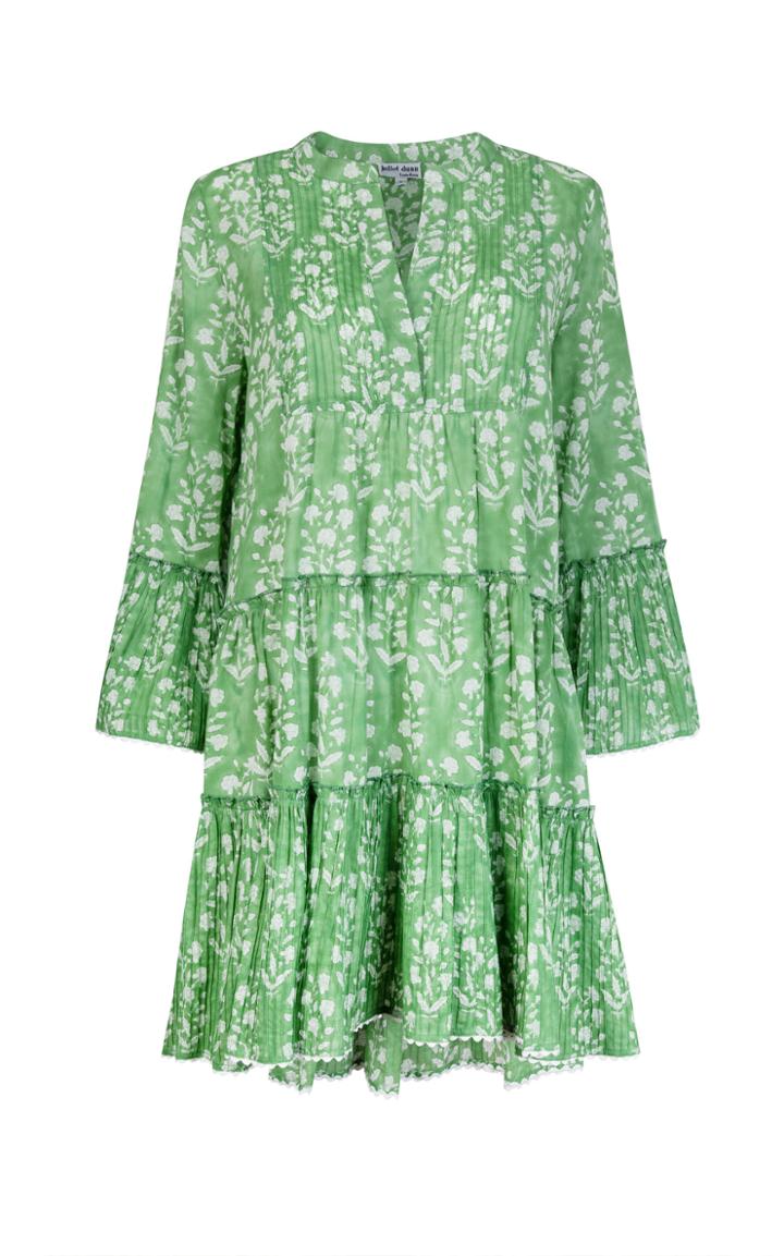 Moda Operandi Juliet Dunn Pleated Floral-print Cotton Mini Dress