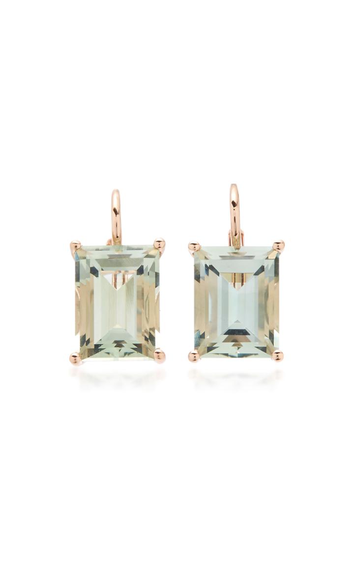 Moda Operandi Jane Taylor Rosebud Baguette Drop Earrings With Green Quartz