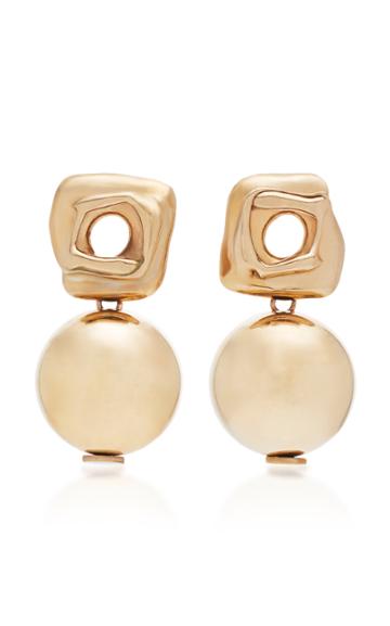 Modern Weaving Gold-plated Bronze Drop Earrings