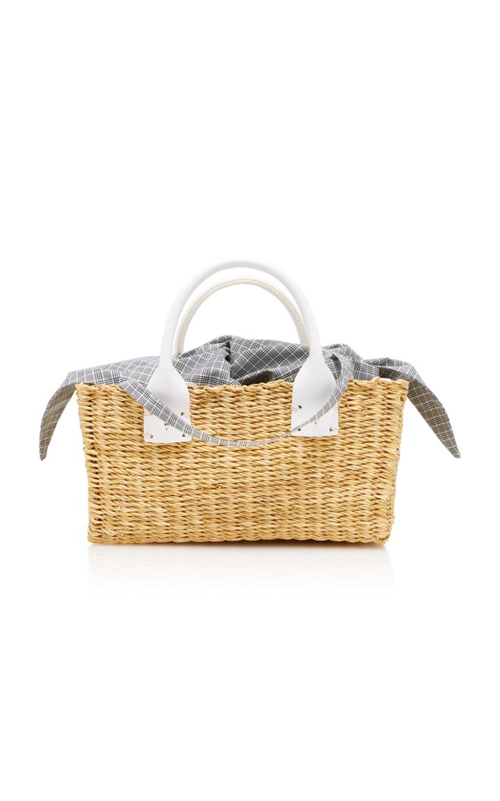 Muun Manolo Leather-trimmed Straw Tote
