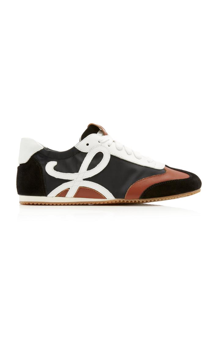 Loewe Shell, Leather And Suede Sneakers