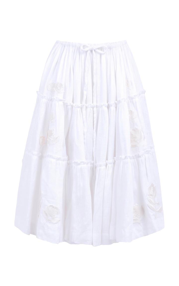 Innika Choo Milk Rose Panel Midi Skirt