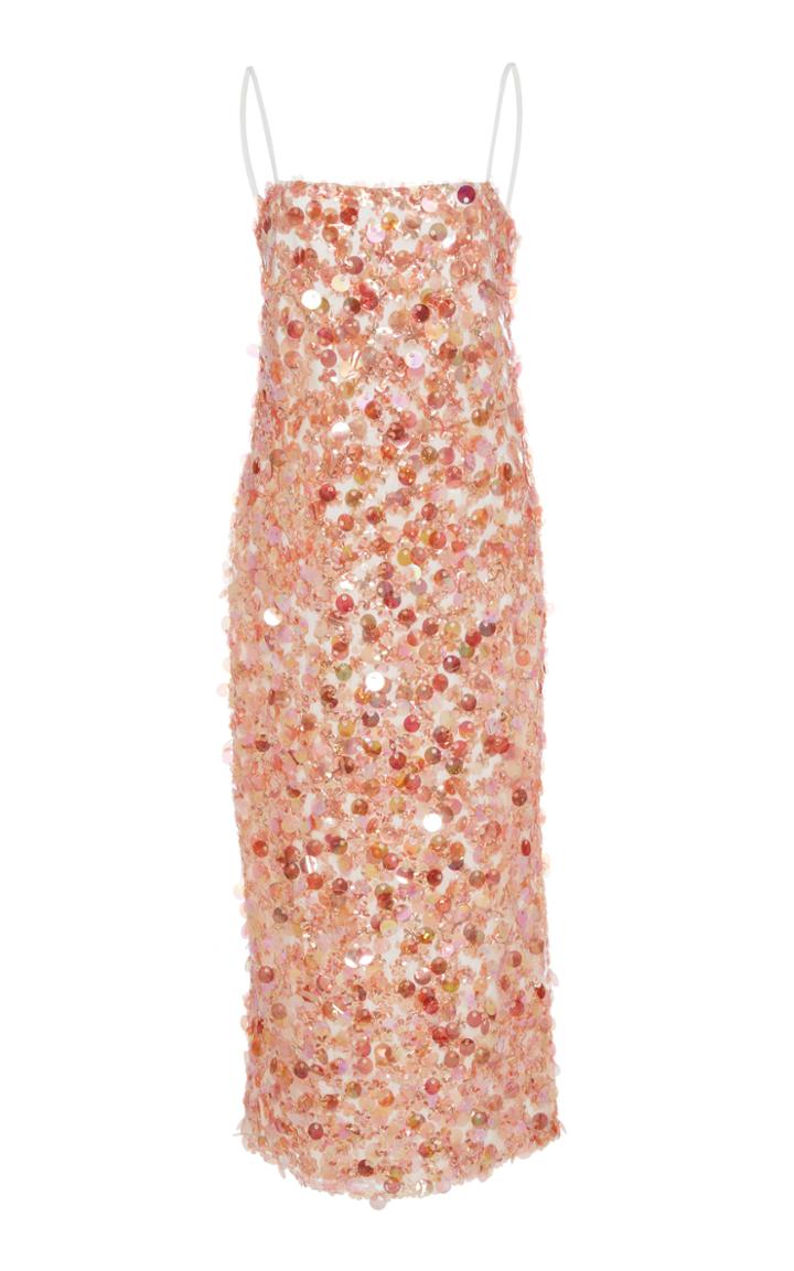 Monique Lhuillier Embroidered Column Mini Dress