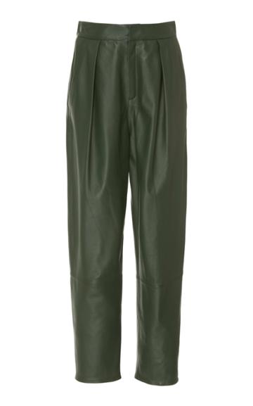 Zeynep Aray Pleated Leather Trousers