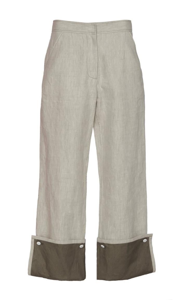 Christopher Esber Cuffed Bonded Linen Pants
