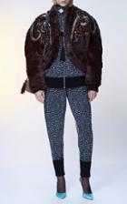 Alessandra Rich Faux Fur Bomber Jacket