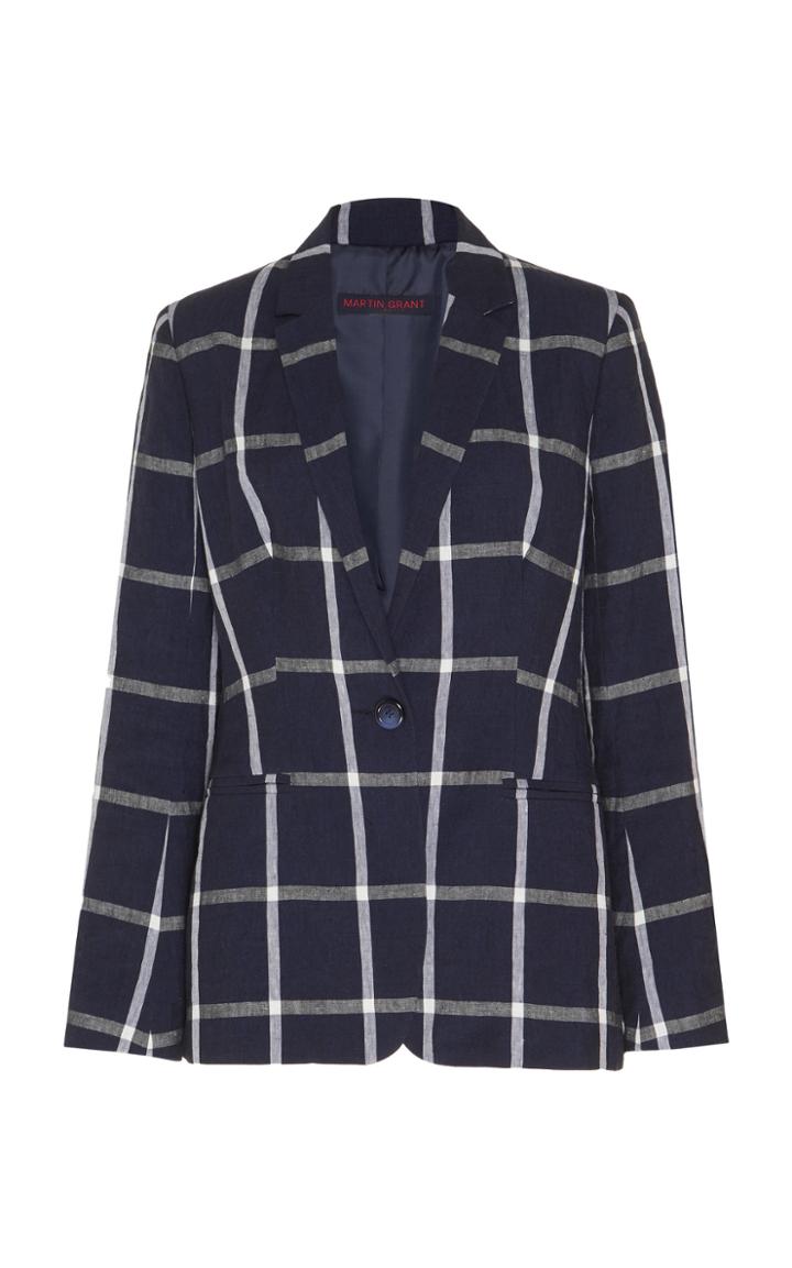 Martin Grant Checkered Linen Blazer