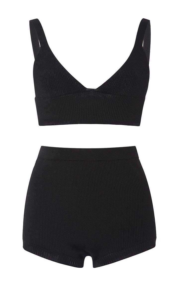 Red Valentino Ribbed Bralette And Culotte Set