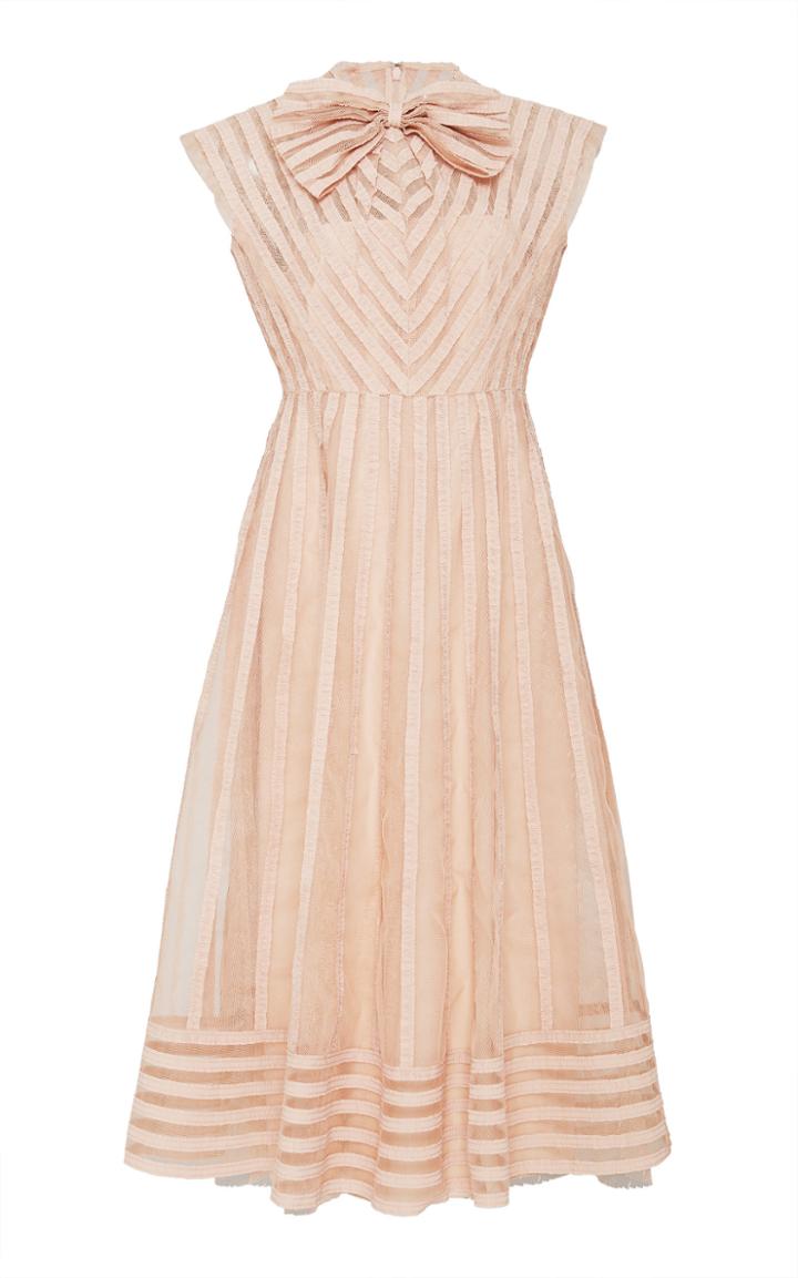 Red Valentino Embroidered Bow-detailed Tulle Dress