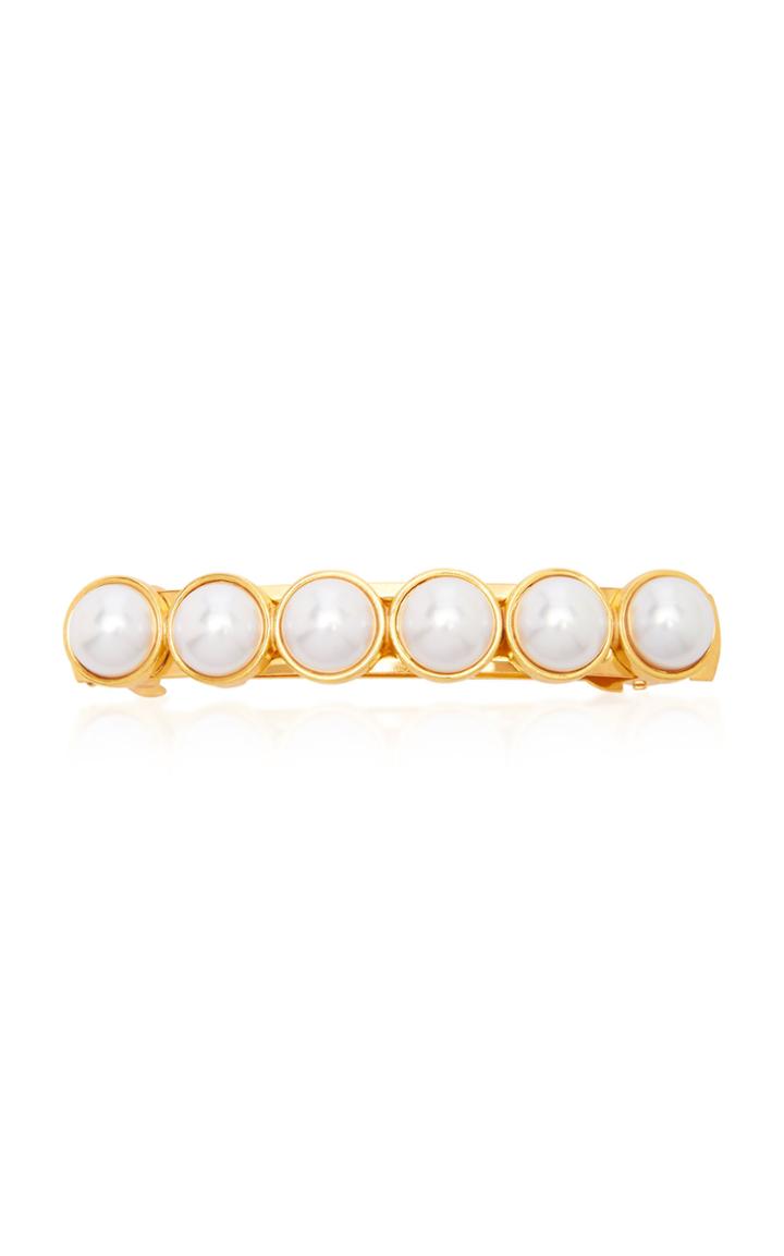 Oscar De La Renta Gold-tone Faux Pearl Hair Clip