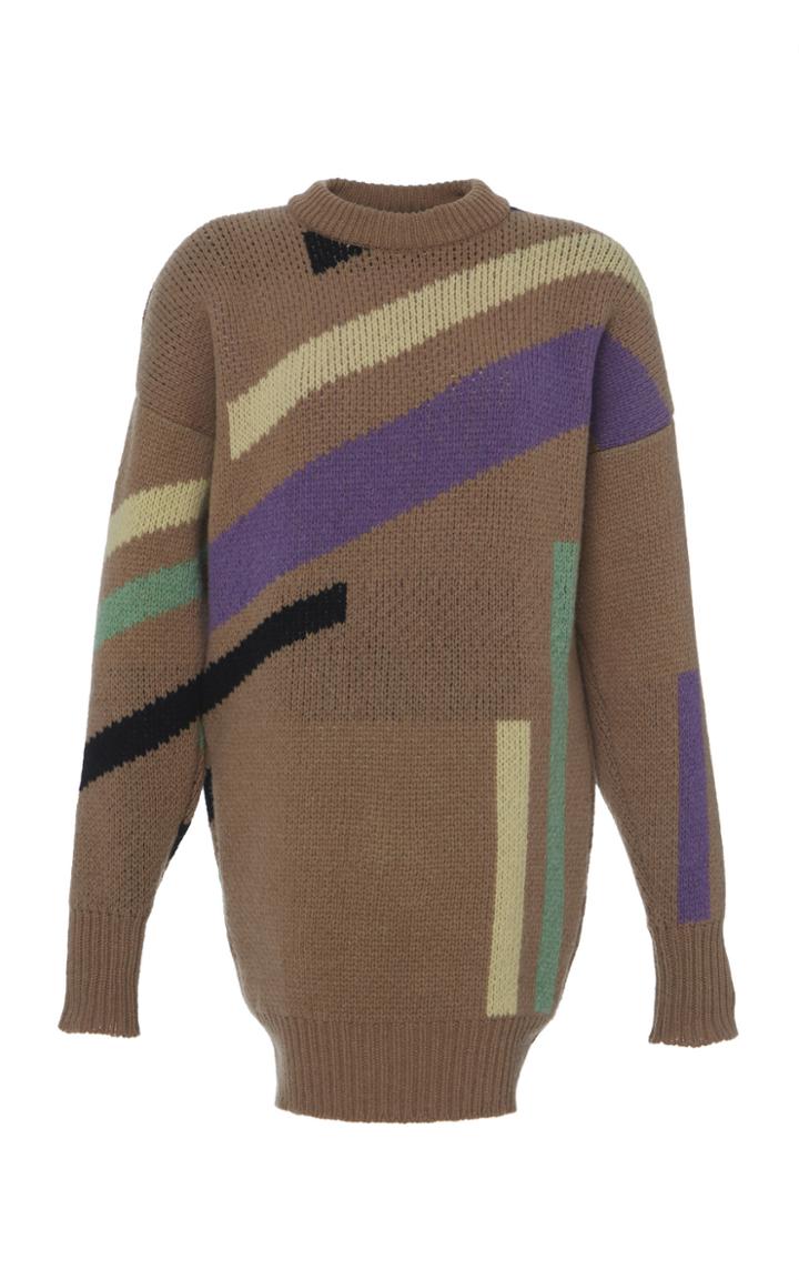 Attico Ribbed Knit Sweater Dress