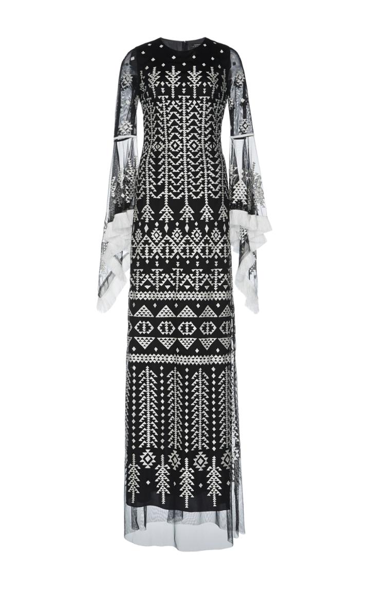 Andrew Gn Embroidered Long Dress