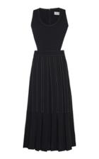 Moda Operandi Low Classic Stitch Pleated Wool Cutout Dress Size: M