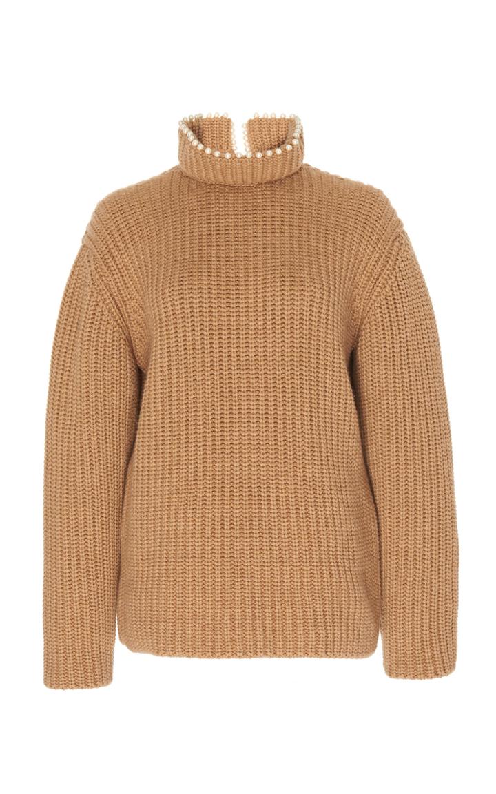 Loewe High Neck Pearls Cashmere-blend Sweater