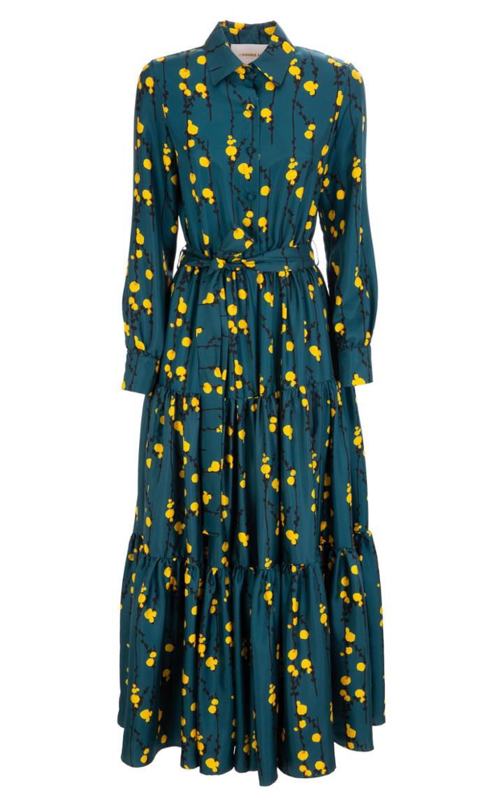 La Doublej Bellini Tiered-hem Silk Maxi Dress