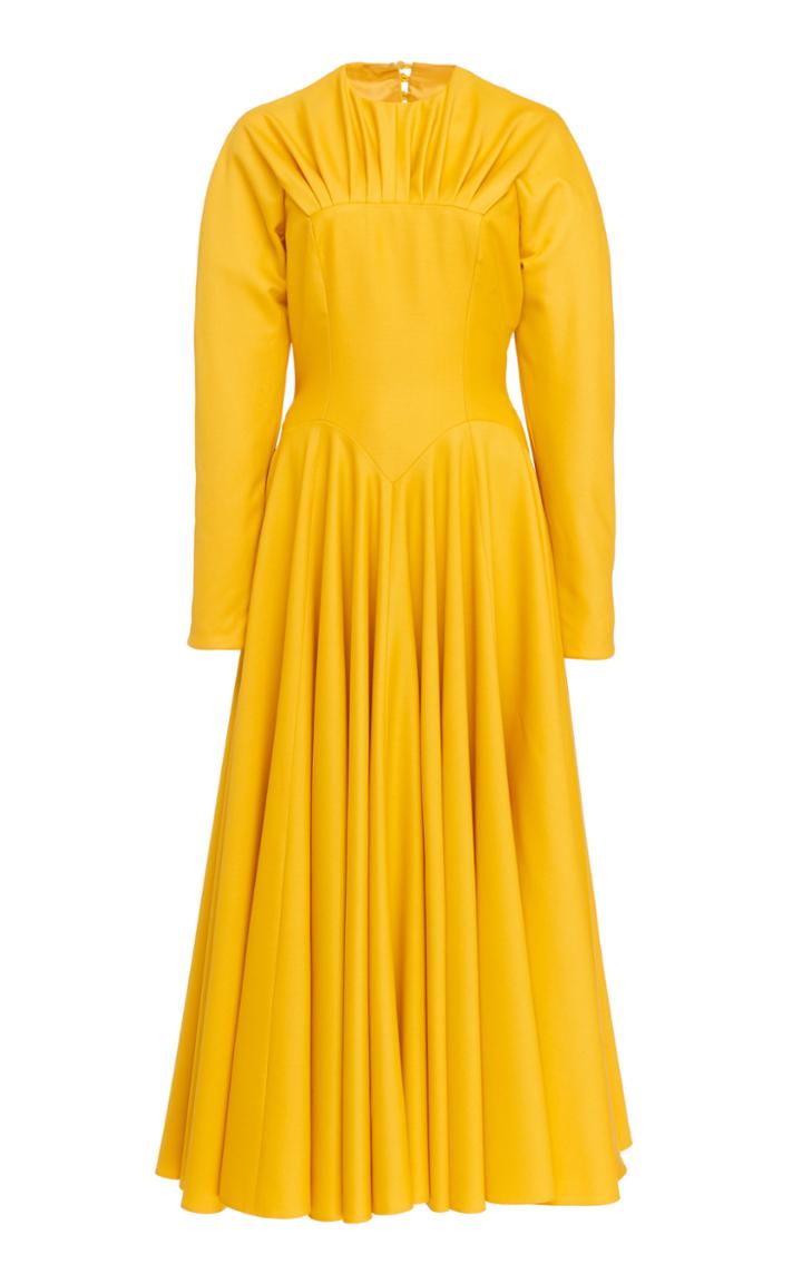 Emilia Wickstead Nasiba Virgin Wool Gabardine Midi Dress