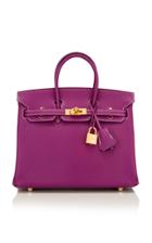 Madison Avenue Couture Hermes 25cm Anemone Chevre Leather Birkin