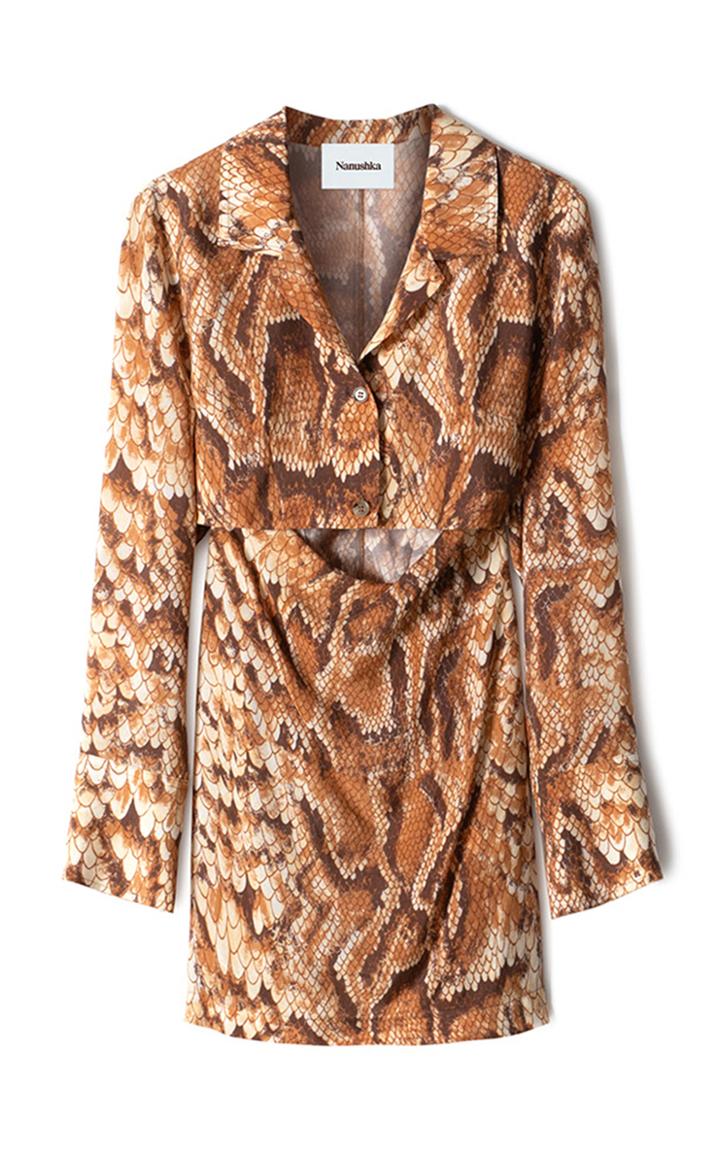 Moda Operandi Nanushka Tess Printed Georgette Mini Dress