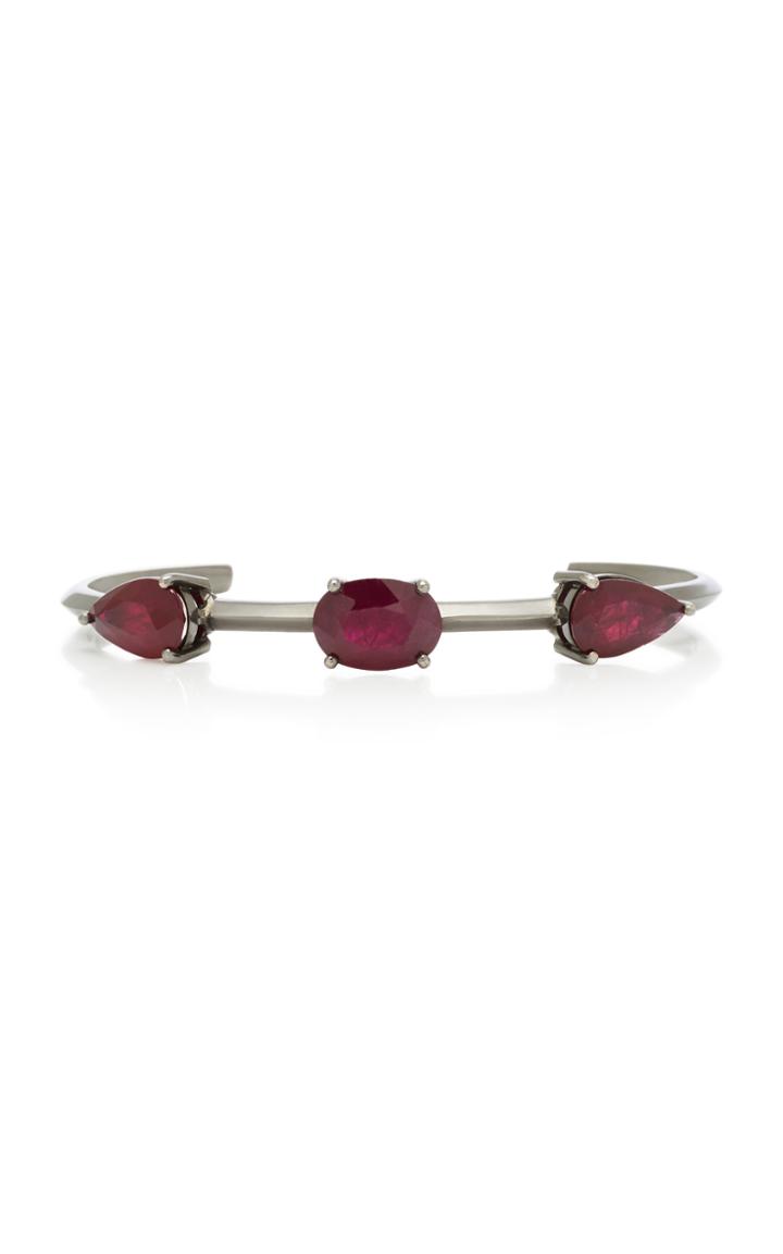 Jack Vartanian Rhodium-plated 18k White Gold Ruby Bracelet