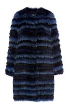 Carolina Herrera Striped Fox Fur Coat